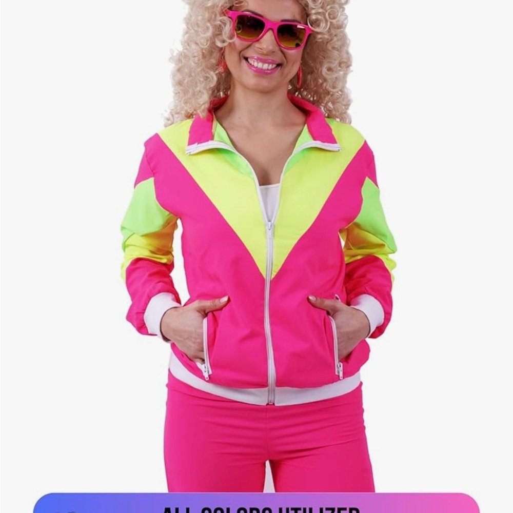 Vibrant Pink and Green Women's Jacket